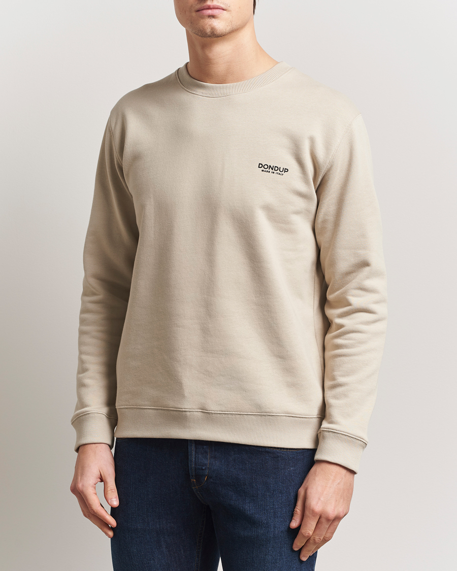 Herr | Tröjor | Dondup | Logo Crew Neck Sweatshirt Sand