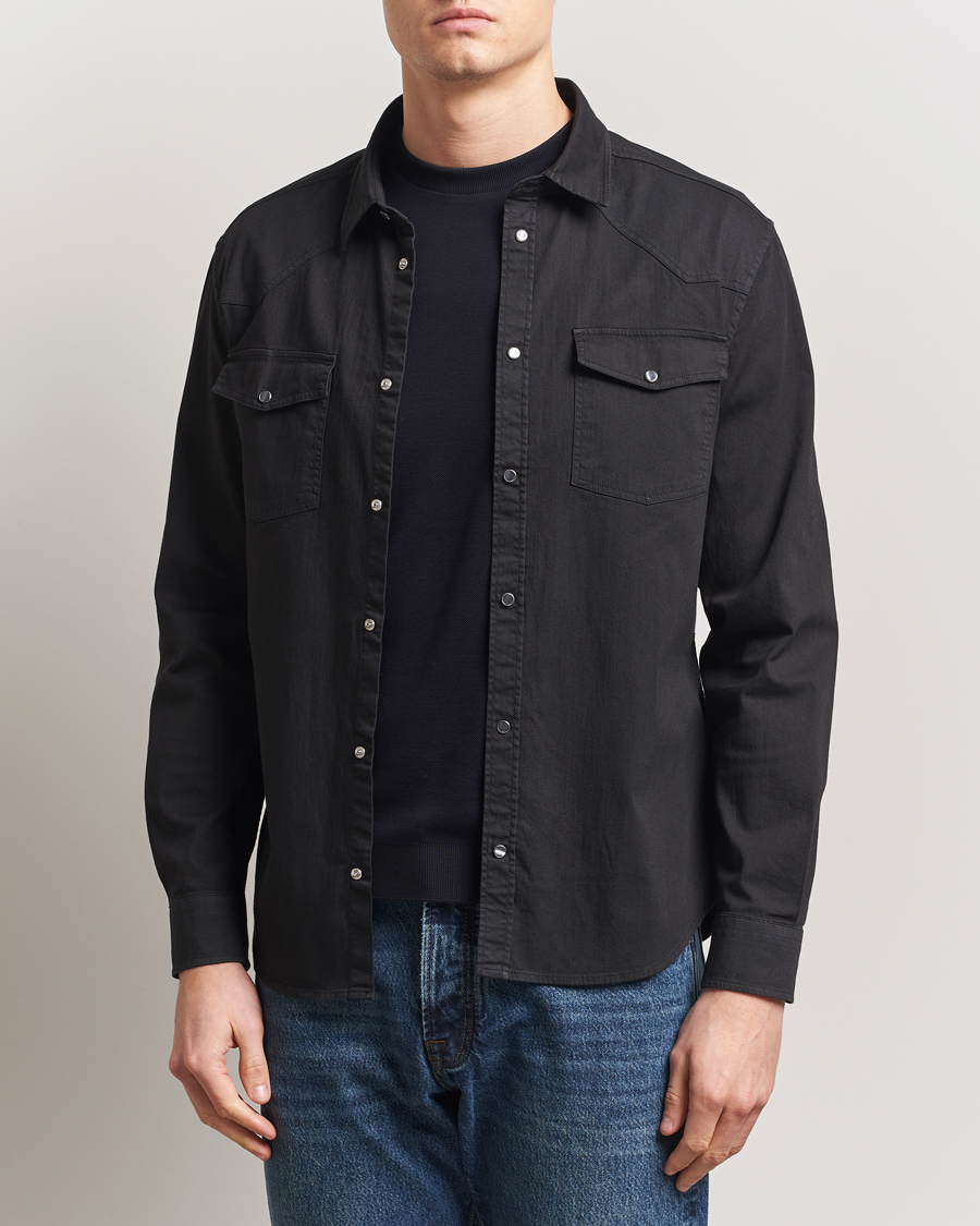 Herr | Skjortor | Dondup | Slim Fit Pocket Denim Shirt Black