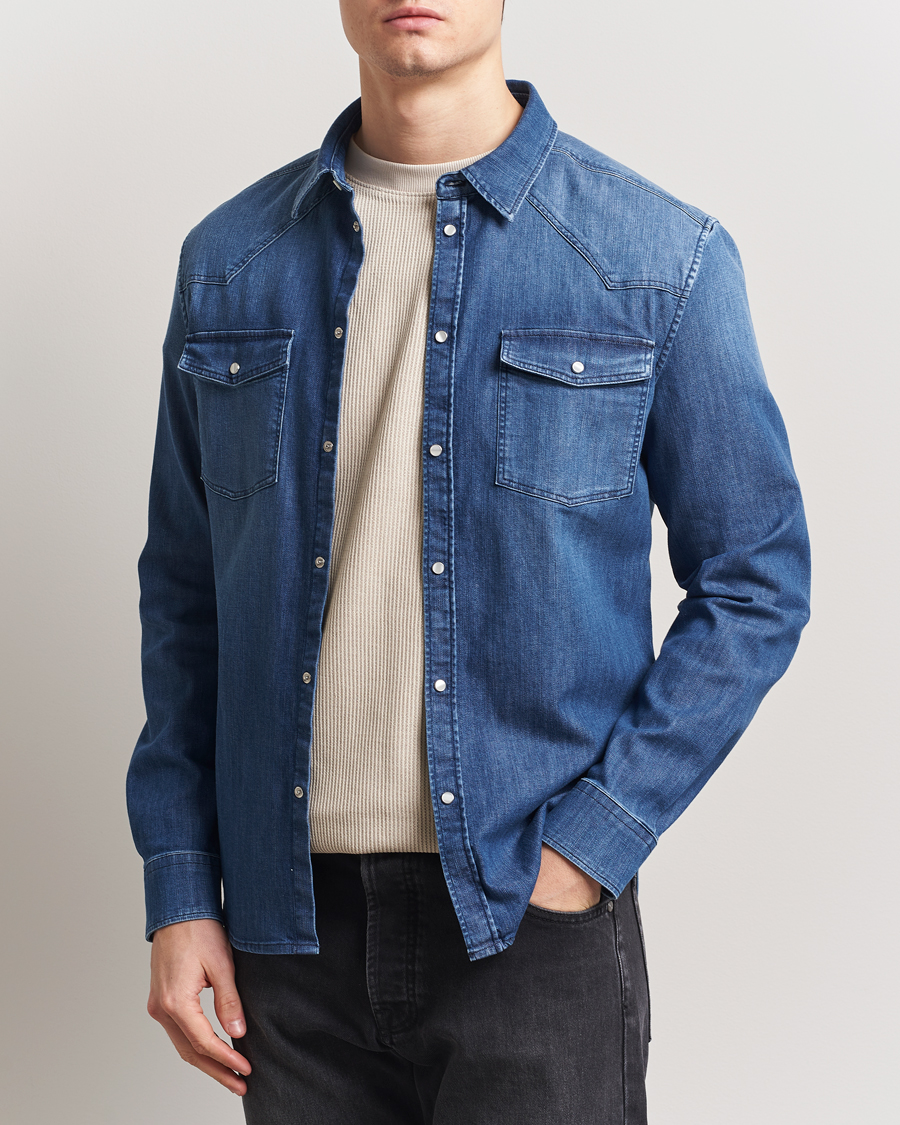 Herr | Skjortor | Dondup | Slim Fit Pocket Denim Shirt Medium Blue