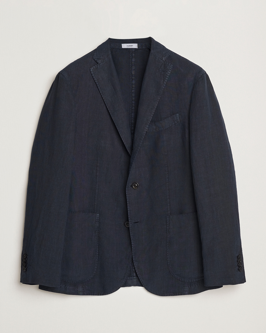 Herr | Kavajer | Boglioli | K Jacket Linen Blazer Navy