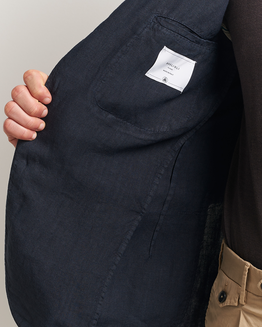 Herr | Kavajer | Boglioli | K Jacket Linen Blazer Navy