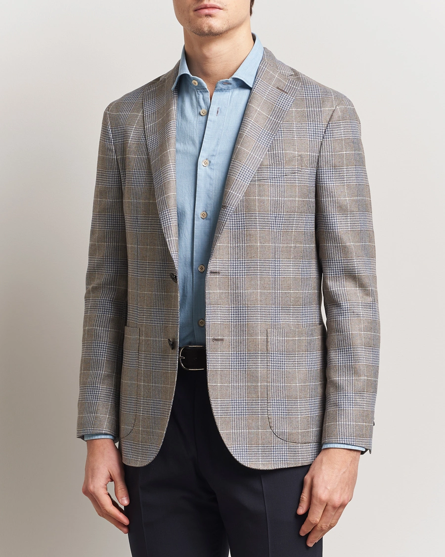 Herr | Kavajer | Boglioli | K Jacket Prince Of Wales Blazer Blue/Beige