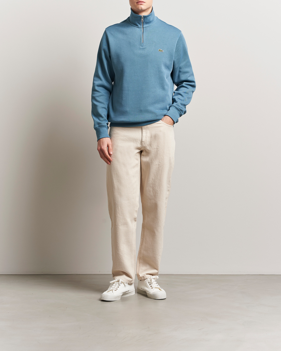 Herr | Tröjor | Lacoste | Rib Interlock Half Zip Limestone