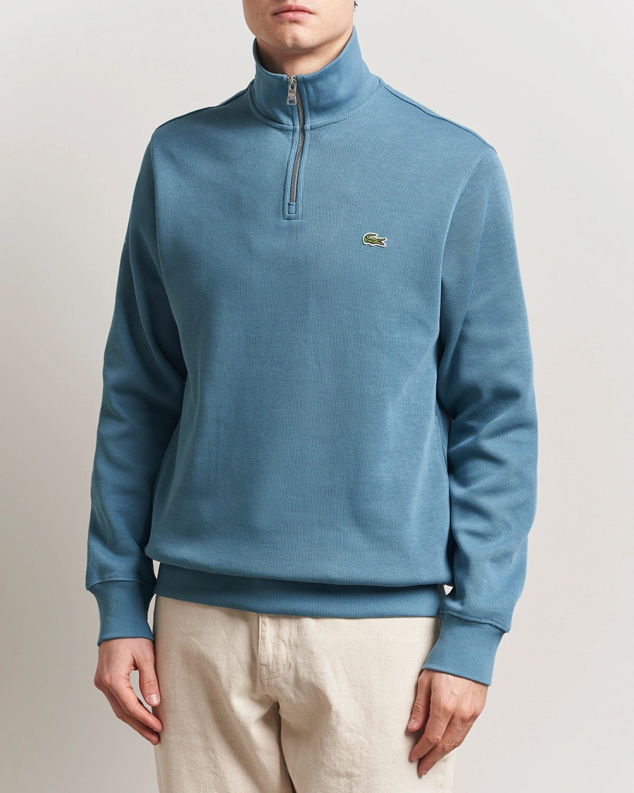 Herr | Tröjor | Lacoste | Rib Interlock Half Zip Limestone