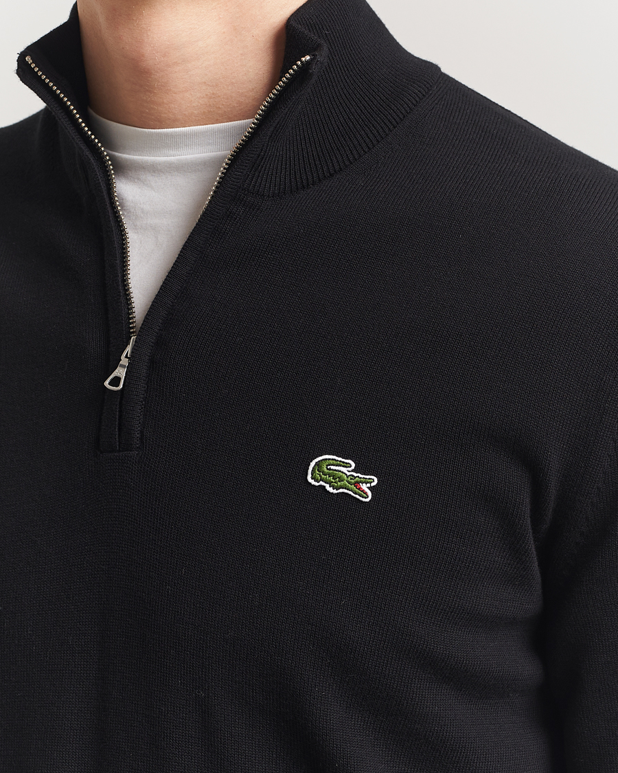 Herr | Tröjor | Lacoste | Cotton Knitted Half Zip Black