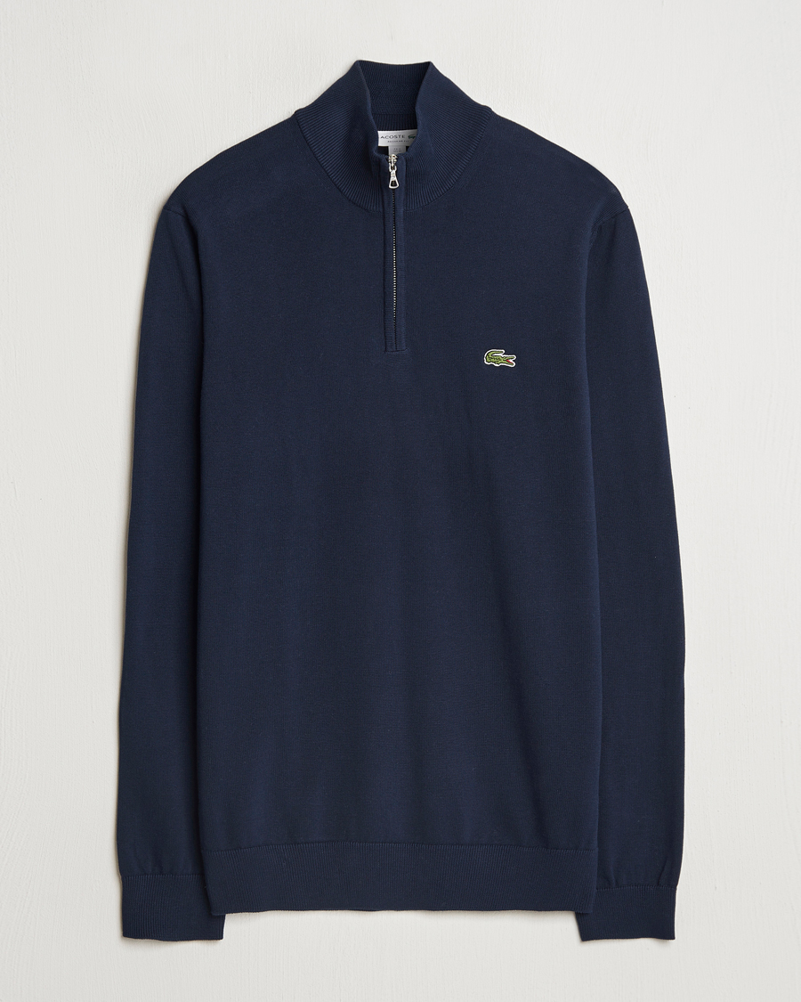 Herr | Tröjor | Lacoste | Cotton Knitted Half Zip Navy