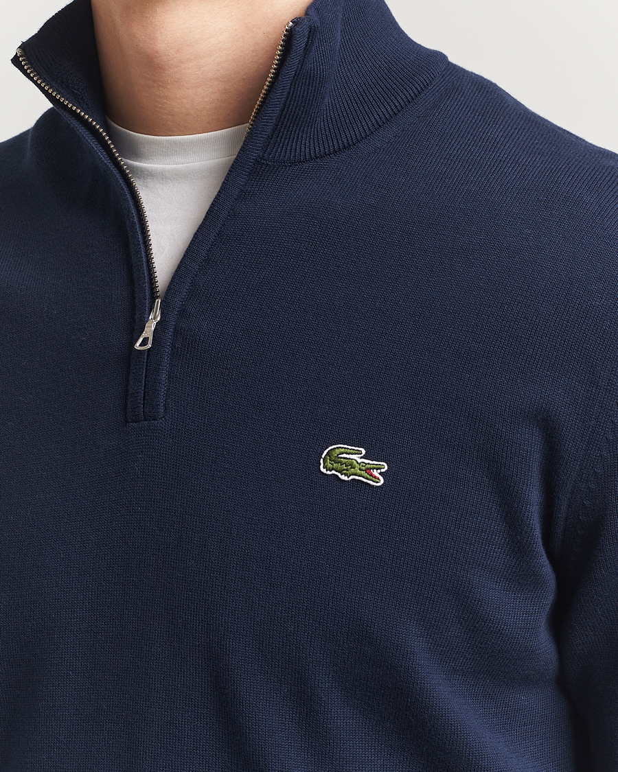 Herr | Tröjor | Lacoste | Cotton Knitted Half Zip Navy