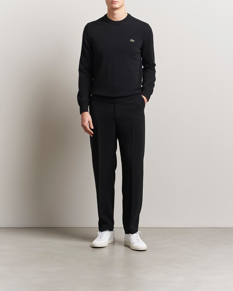 Herr | Tröjor | Lacoste | Cotton Knitted Sweater Black