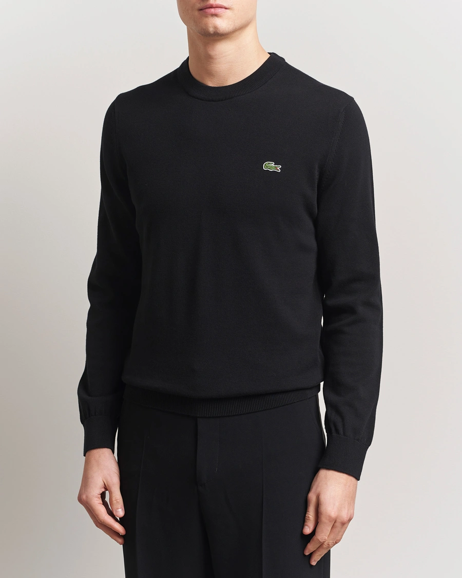 Herr | Tröjor | Lacoste | Cotton Knitted Sweater Black