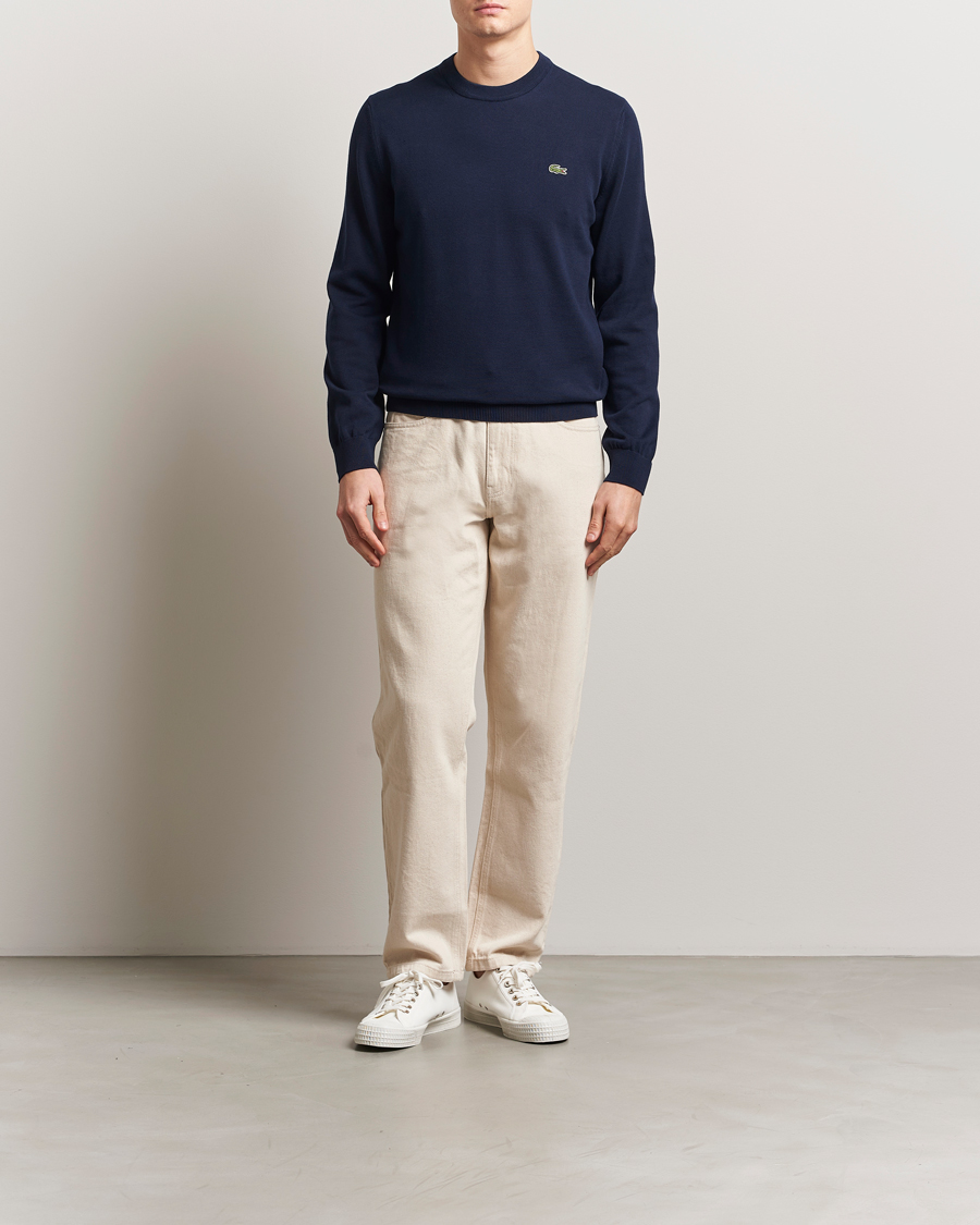 Herr | Tröjor | Lacoste | Cotton Knitted Sweater Navy