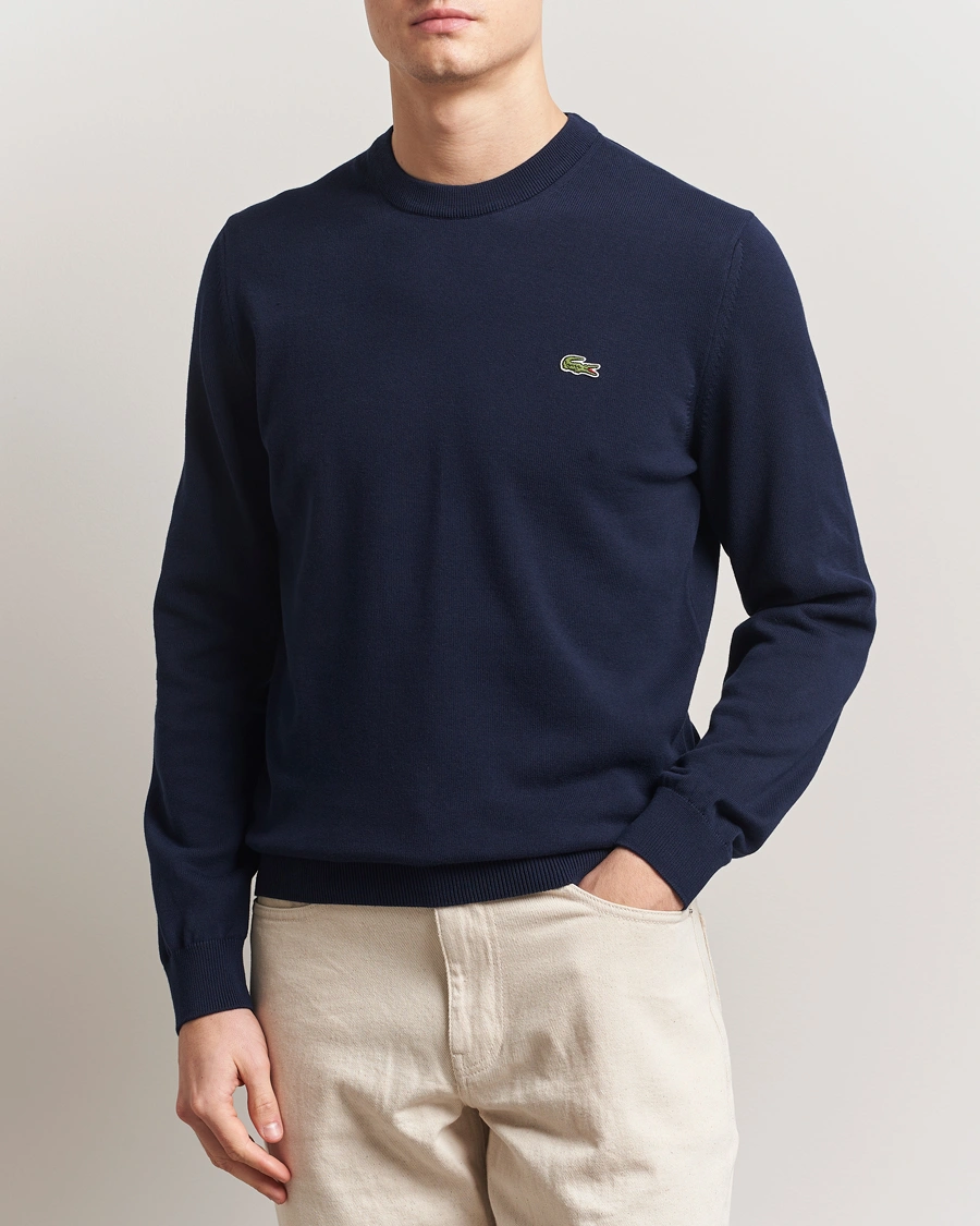 Herr | Tröjor | Lacoste | Cotton Knitted Sweater Navy