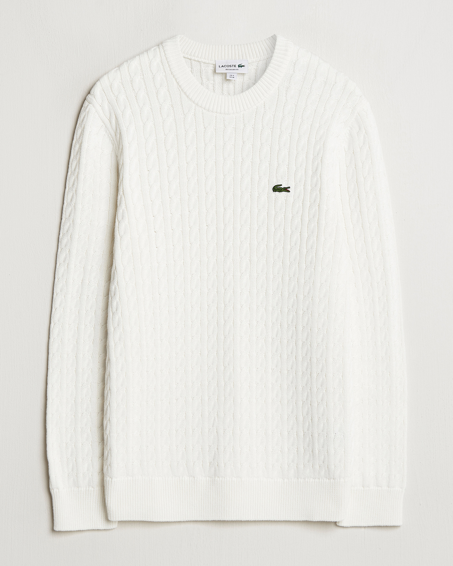 Herr | Tröjor | Lacoste | Cotton Cable Sweater Flour