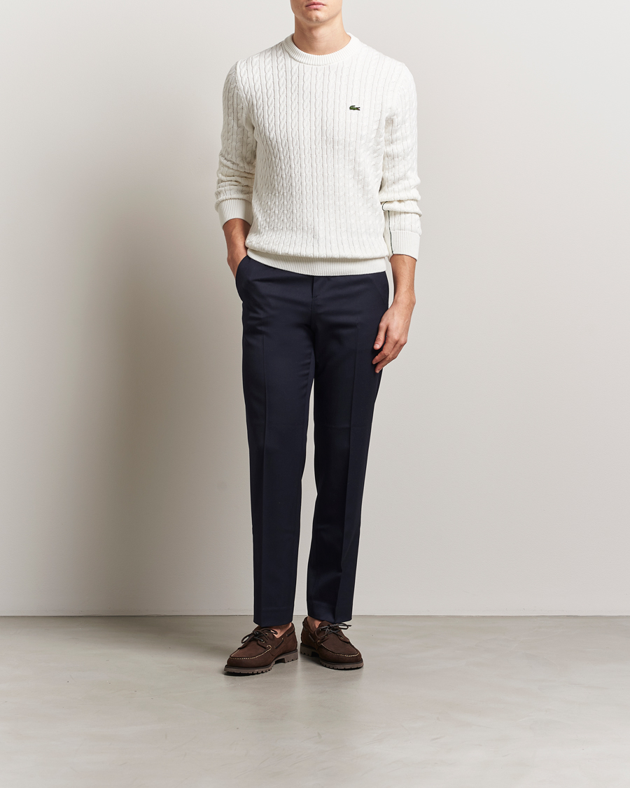 Herr | Tröjor | Lacoste | Cotton Cable Sweater Flour