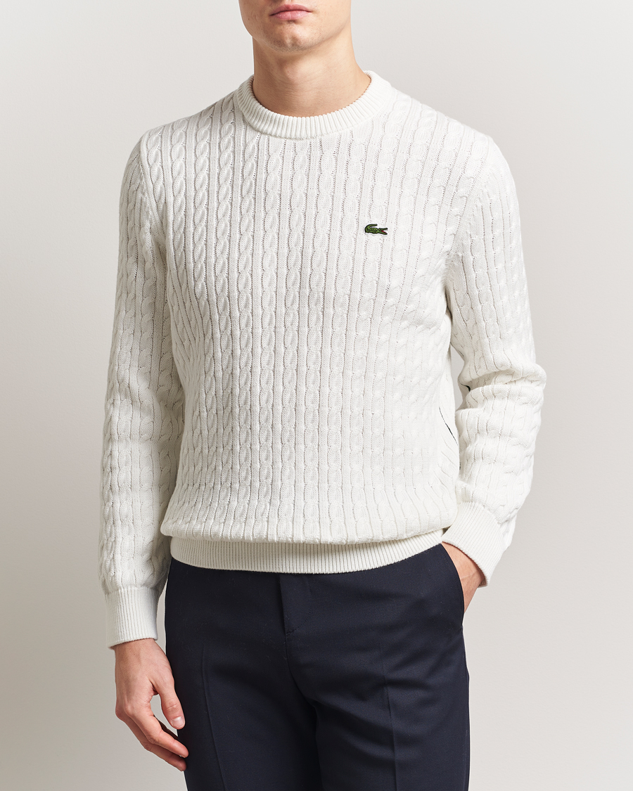 Herr | Tröjor | Lacoste | Cotton Cable Sweater Flour