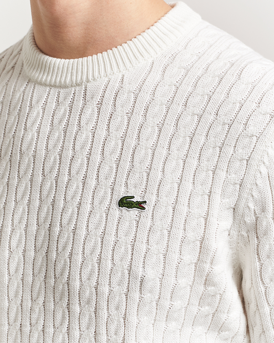 Herr | Tröjor | Lacoste | Cotton Cable Sweater Flour