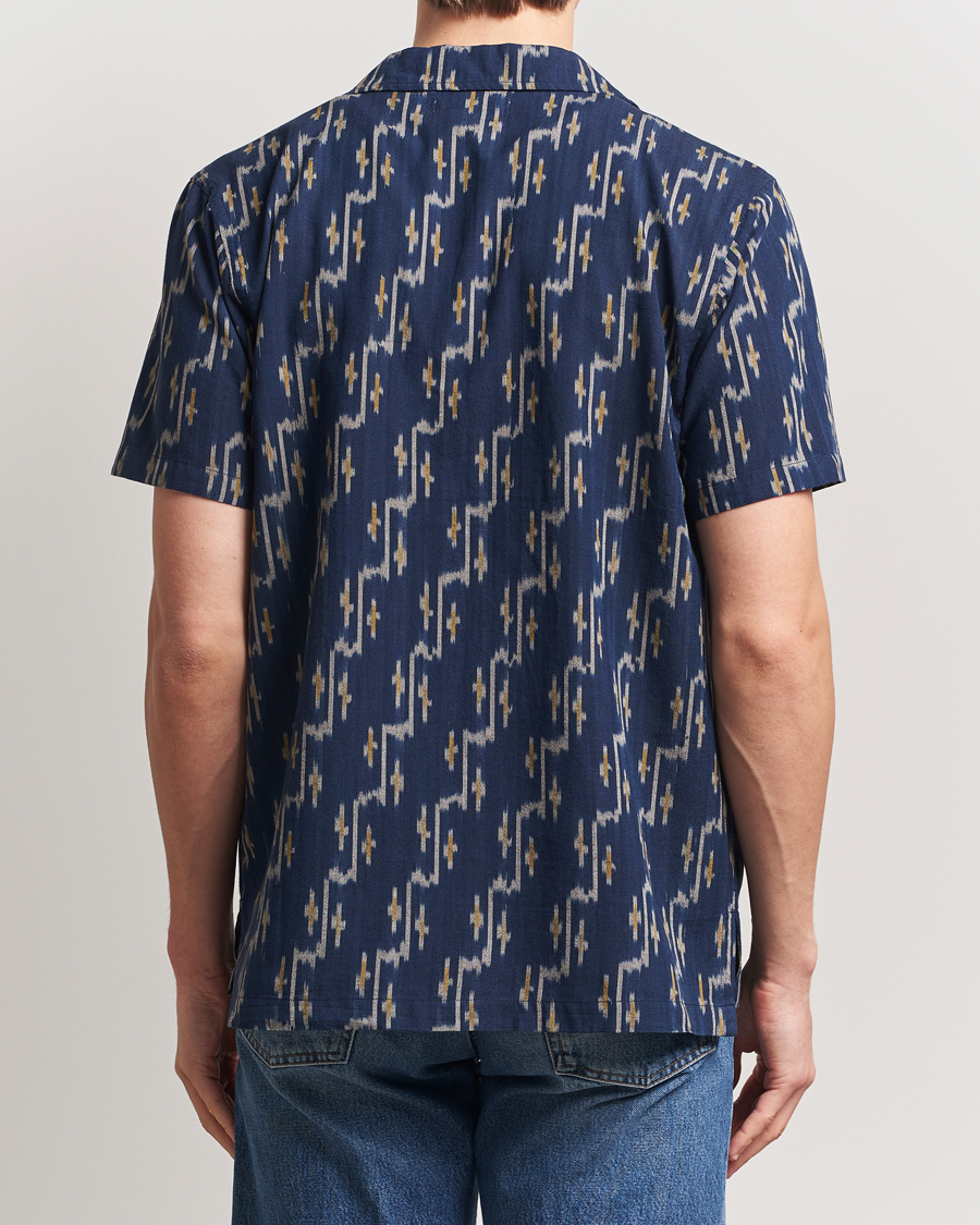 Herr | Skjortor | Nudie Jeans | Arvid Printed Short Sleeve Shirt Blueberry