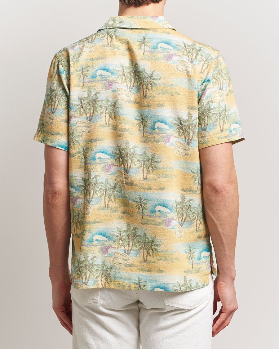 Herr | Skjortor | Nudie Jeans | Arvid Printed Short Sleeve Shirt Mustard