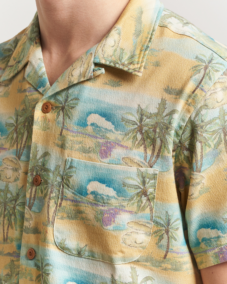 Herr | Skjortor | Nudie Jeans | Arvid Printed Short Sleeve Shirt Mustard