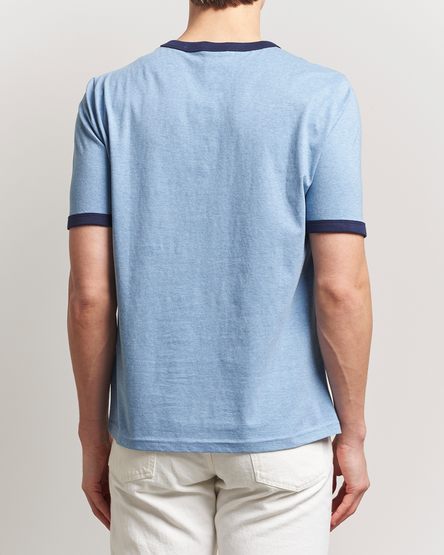 Herr | T-Shirts | Nudie Jeans | Ricky Printed Ringer T-Shirt Blue Melange