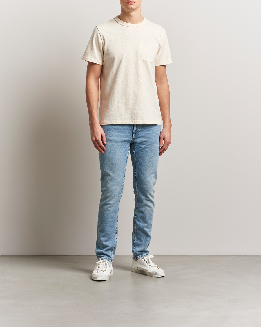 Herr | T-Shirts | Nudie Jeans | Roy Heavy Slub T-Shirt Ecru