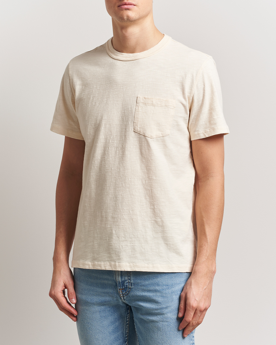 Herr | T-Shirts | Nudie Jeans | Roy Heavy Slub T-Shirt Ecru