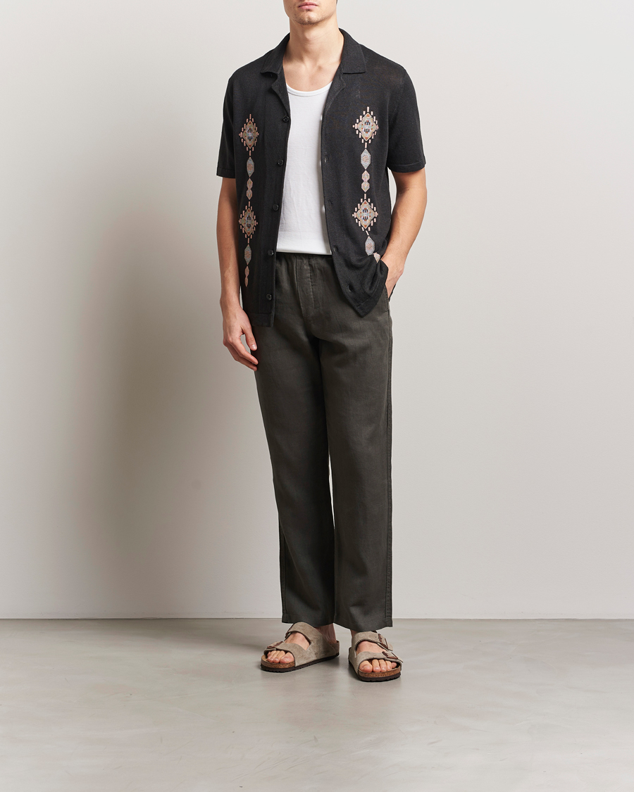 Herr | Byxor | Samsøe Samsøe | Jabari Linen Drawstring Trousers Beluga Grey