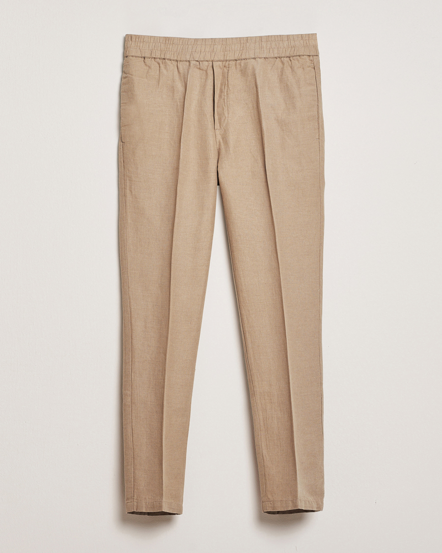 Herr | Byxor | Samsøe Samsøe | Smithy Linen/Cotton Drawstring Trousers Greige