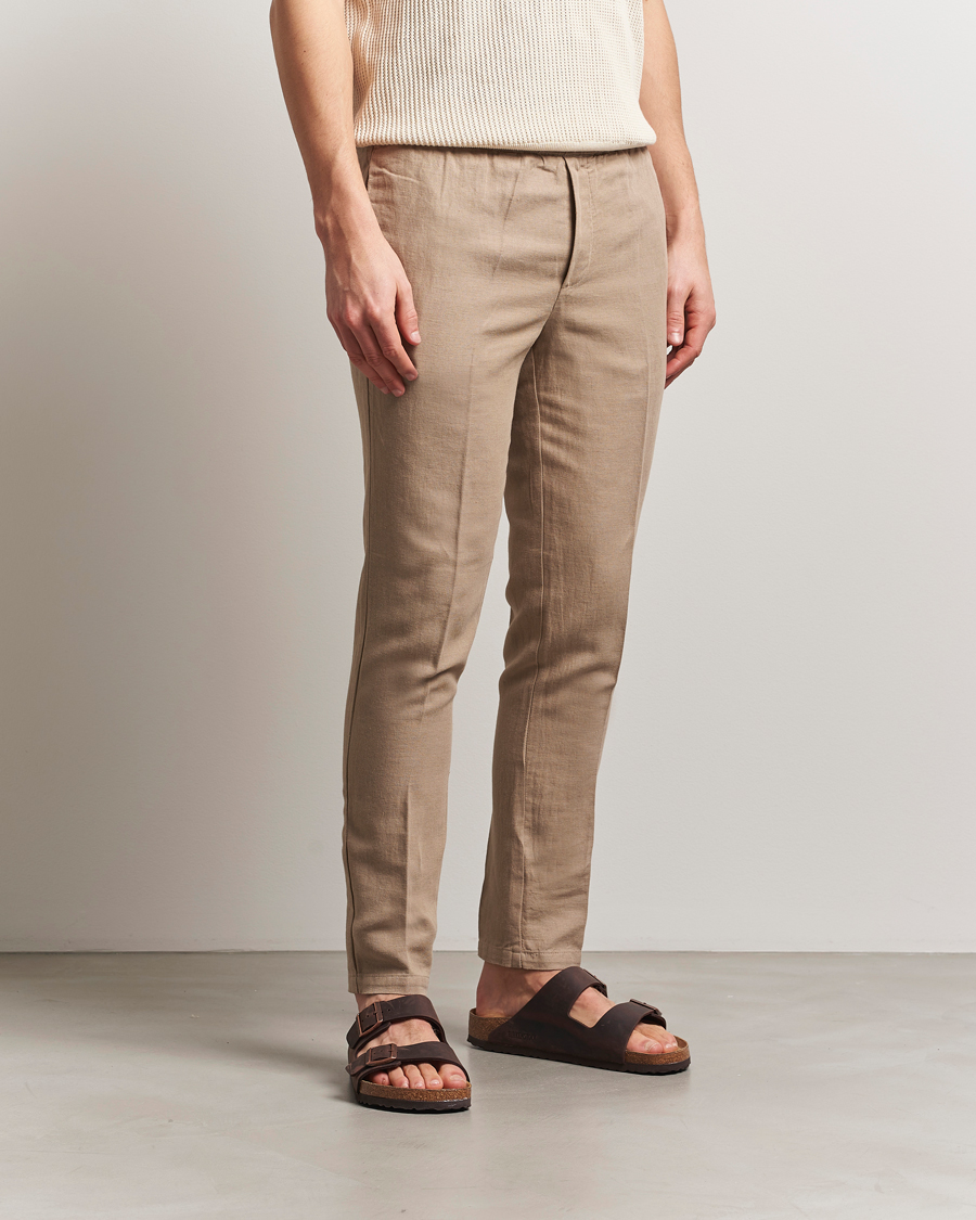 Herr | Byxor | Samsøe Samsøe | Smithy Linen/Cotton Drawstring Trousers Greige