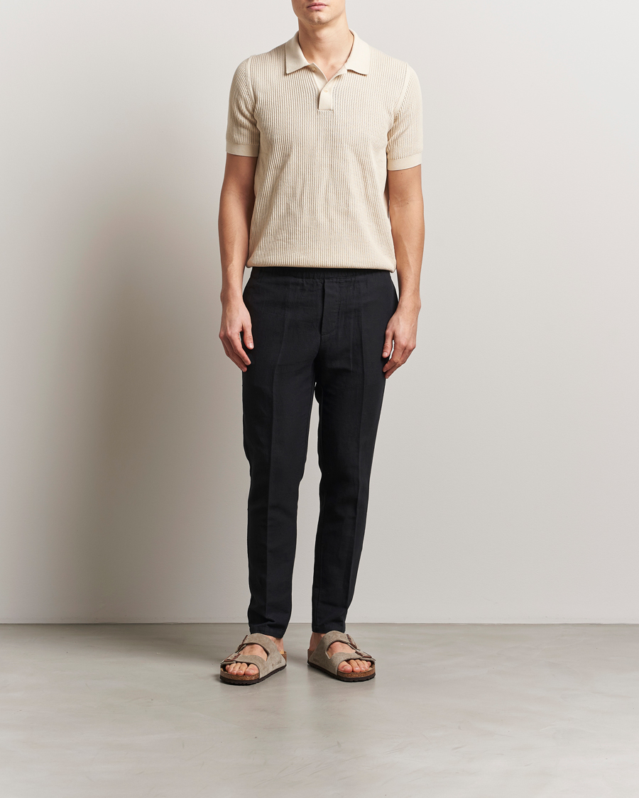 Herr | Byxor | Samsøe Samsøe | Smithy Linen/Cotton Drawstring Trousers Black