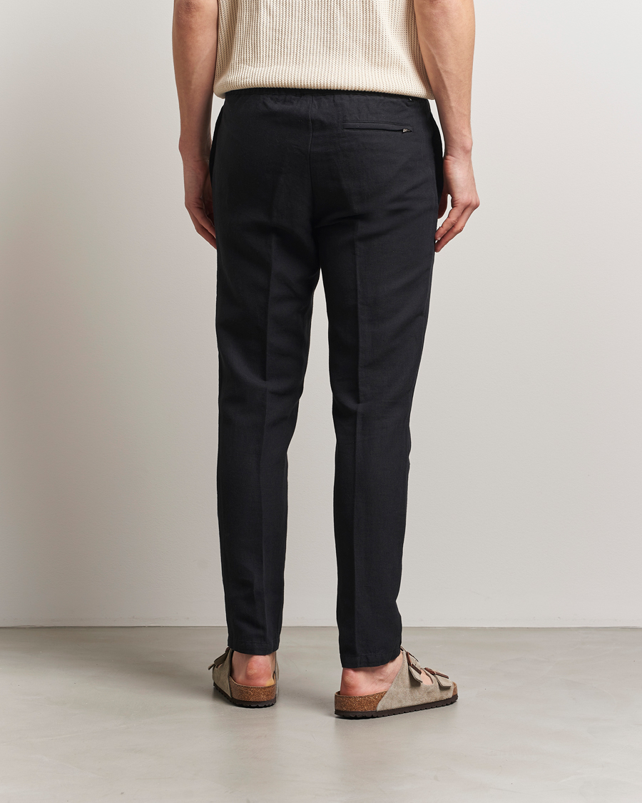 Herr | Byxor | Samsøe Samsøe | Smithy Linen/Cotton Drawstring Trousers Black
