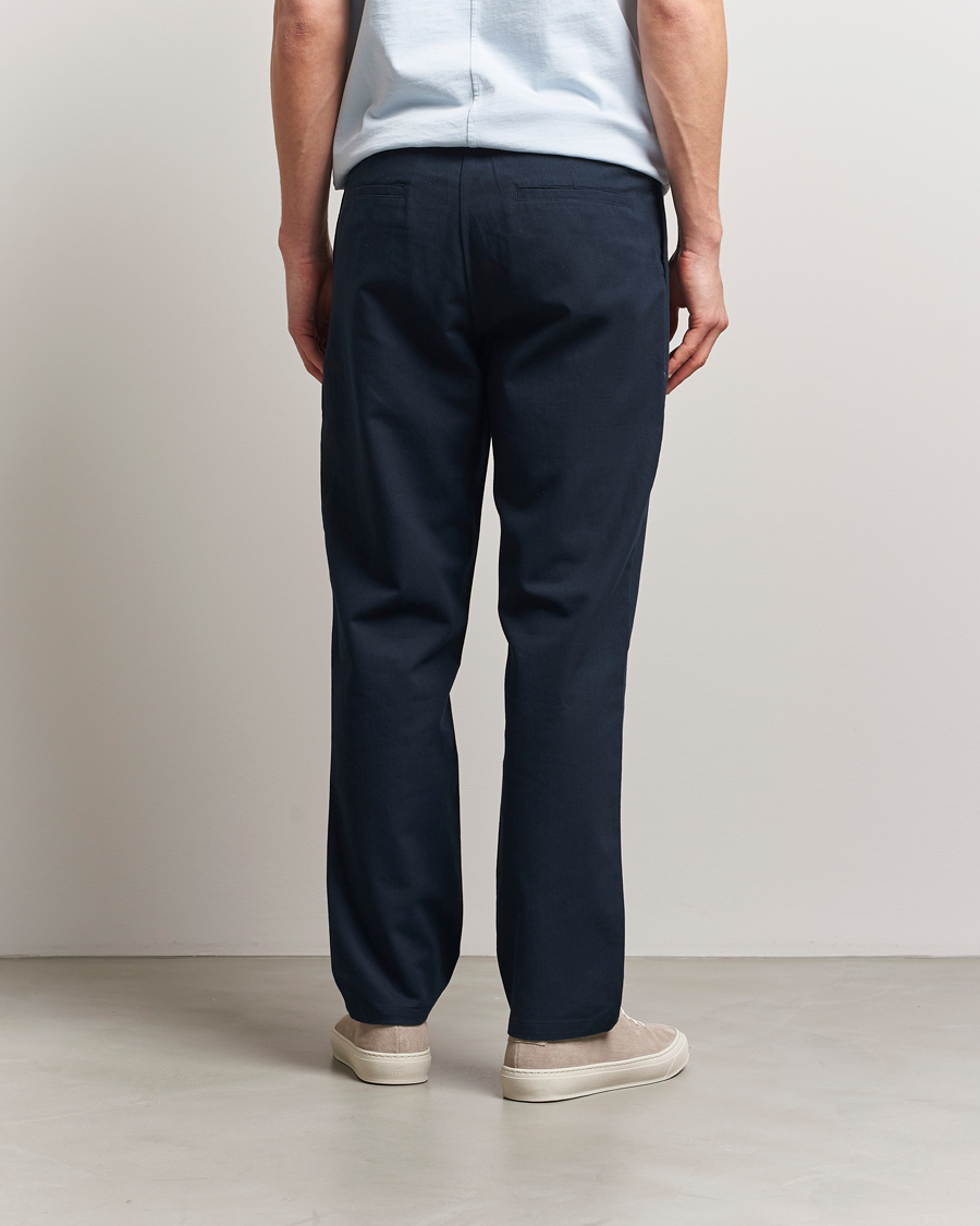 Herr | Byxor | Samsøe Samsøe | Bertil Cotton/Linen Drawstring Trousers Salute Navy