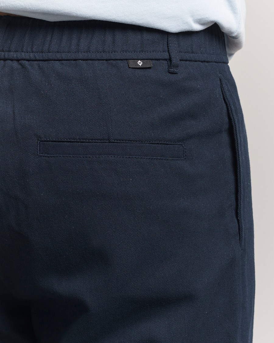 Herr | Byxor | Samsøe Samsøe | Bertil Cotton/Linen Drawstring Trousers Salute Navy