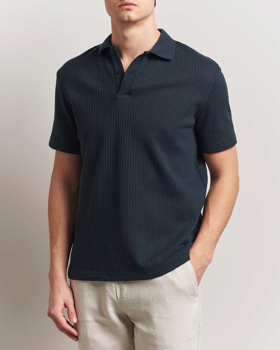 Herr | Pikéer | Samsøe Samsøe | Jase Structured Knitted Polo Salute Navy