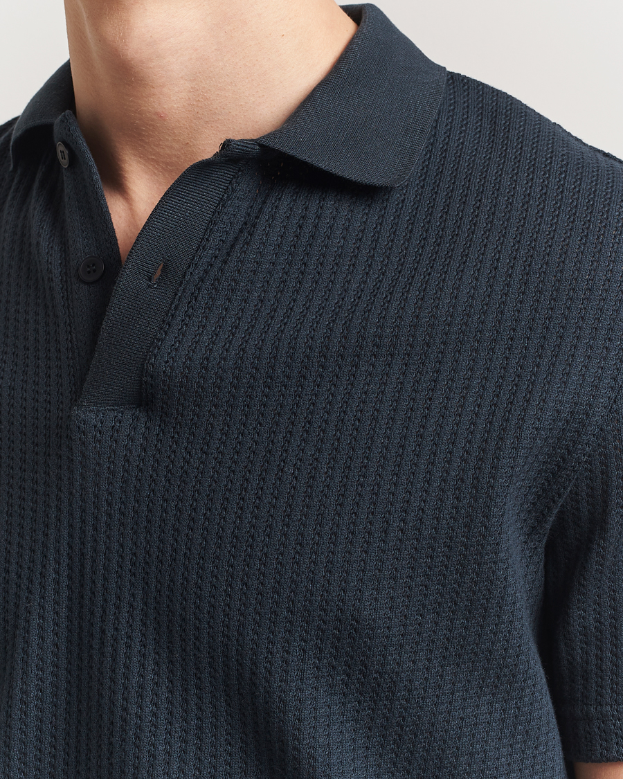 Herr | Pikéer | Samsøe Samsøe | Jase Structured Knitted Polo Salute Navy