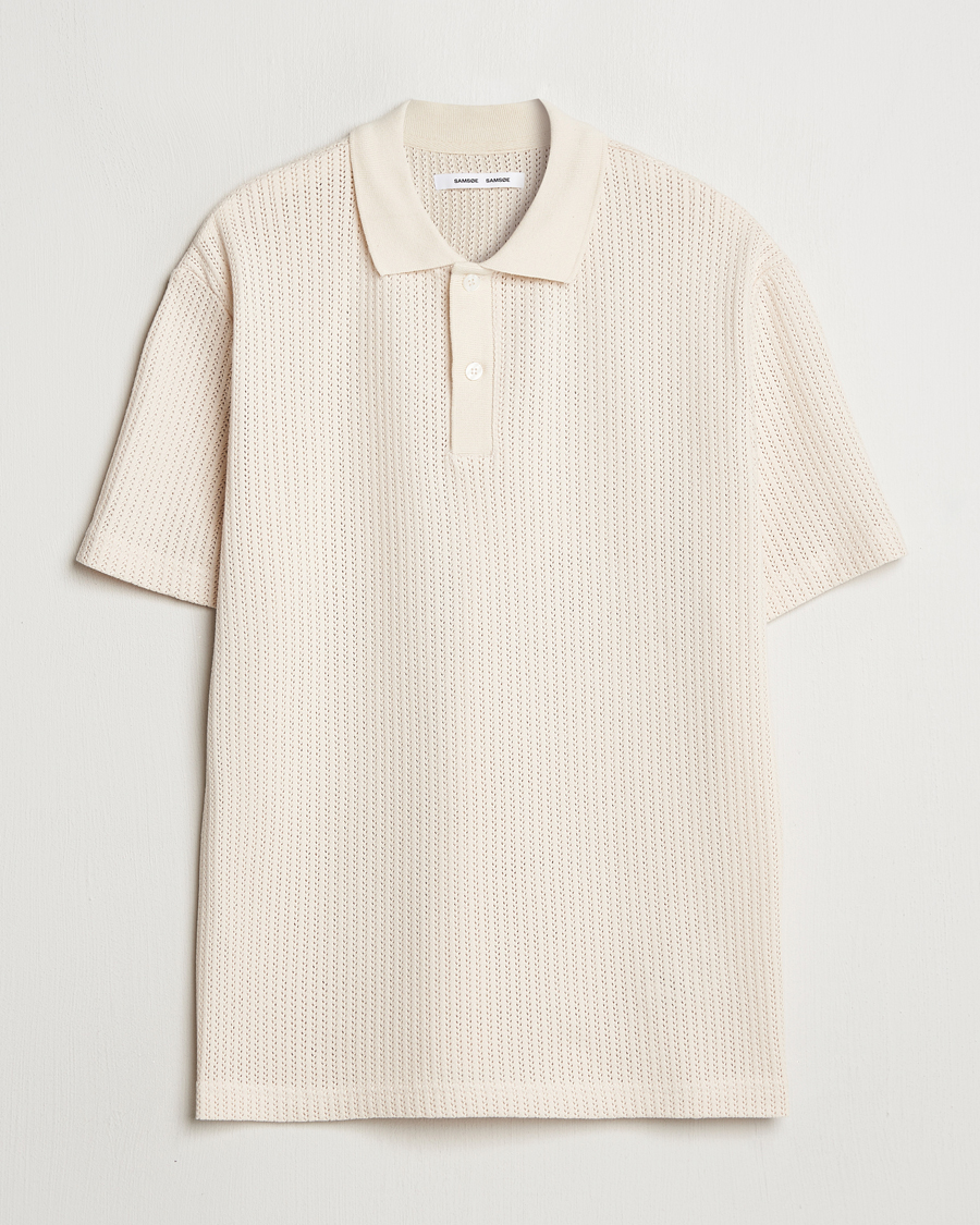Herr | Pikéer | Samsøe Samsøe | Jase Structured Knitted Polo Clear Cream