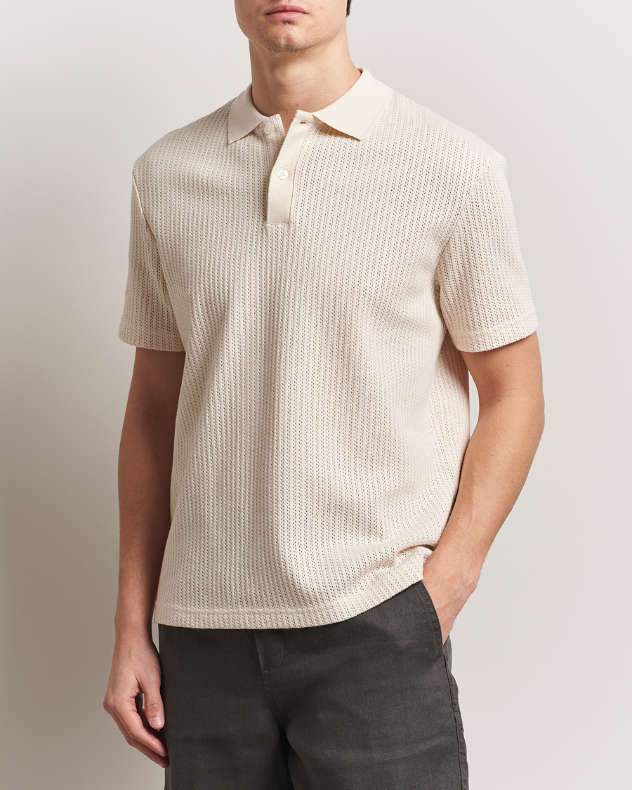 Herr | Pikéer | Samsøe Samsøe | Jase Structured Knitted Polo Clear Cream