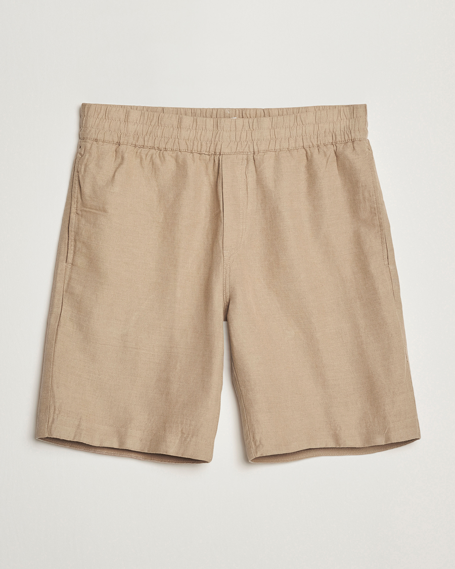 Herr | Shorts | Samsøe Samsøe | Smith Cotton/Linen Drawstring Shorts Greige