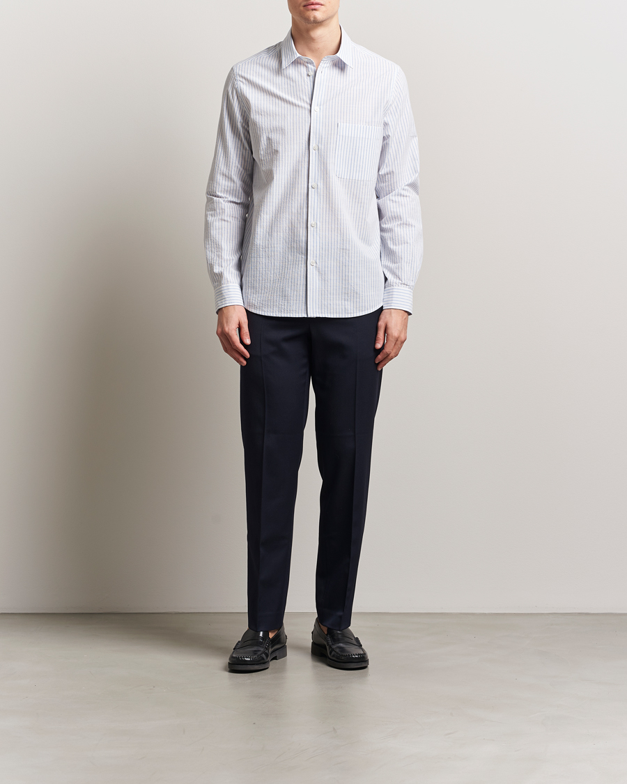 Herr | Skjortor | Samsøe Samsøe | Ryan Cotton Striped Shirt Blue/White