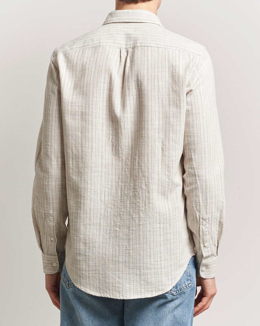 Herr | Skjortor | Samsøe Samsøe | Liam Cotton/Linen Striped Shirt Moonstruck