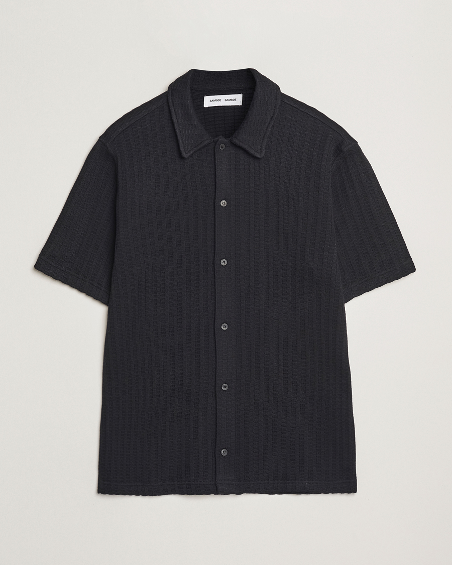 Herr | Skjortor | Samsøe Samsøe | Kvistbro Structured Short Sleeve Shirt Black