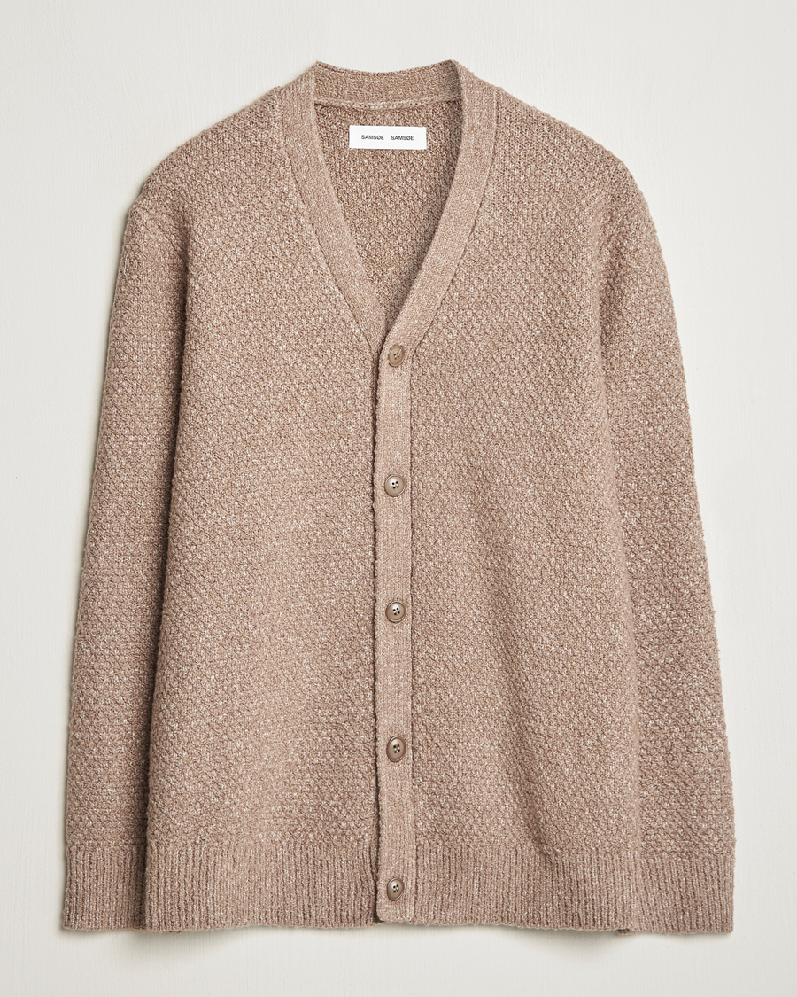Herr | Tröjor | Samsøe Samsøe | Ezra Heavy Knitted Cardigan Greige Melange