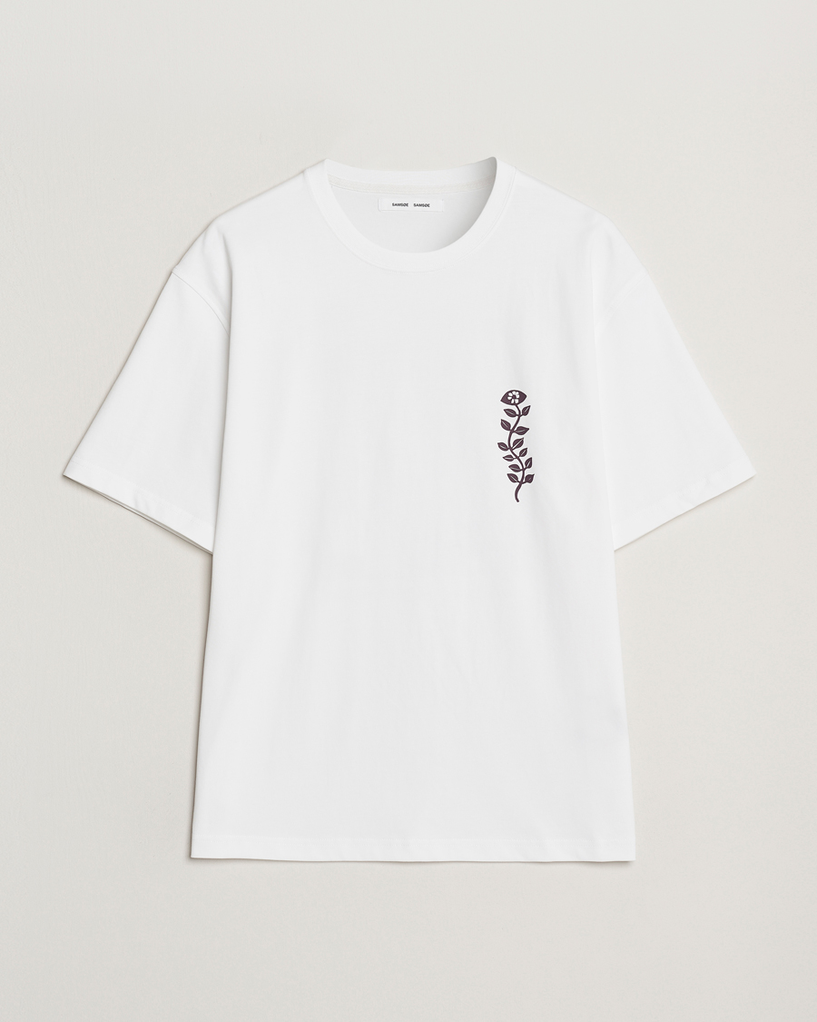 Herr | T-Shirts | Samsøe Samsøe | Time Printed Crew Neck T-Shirt White