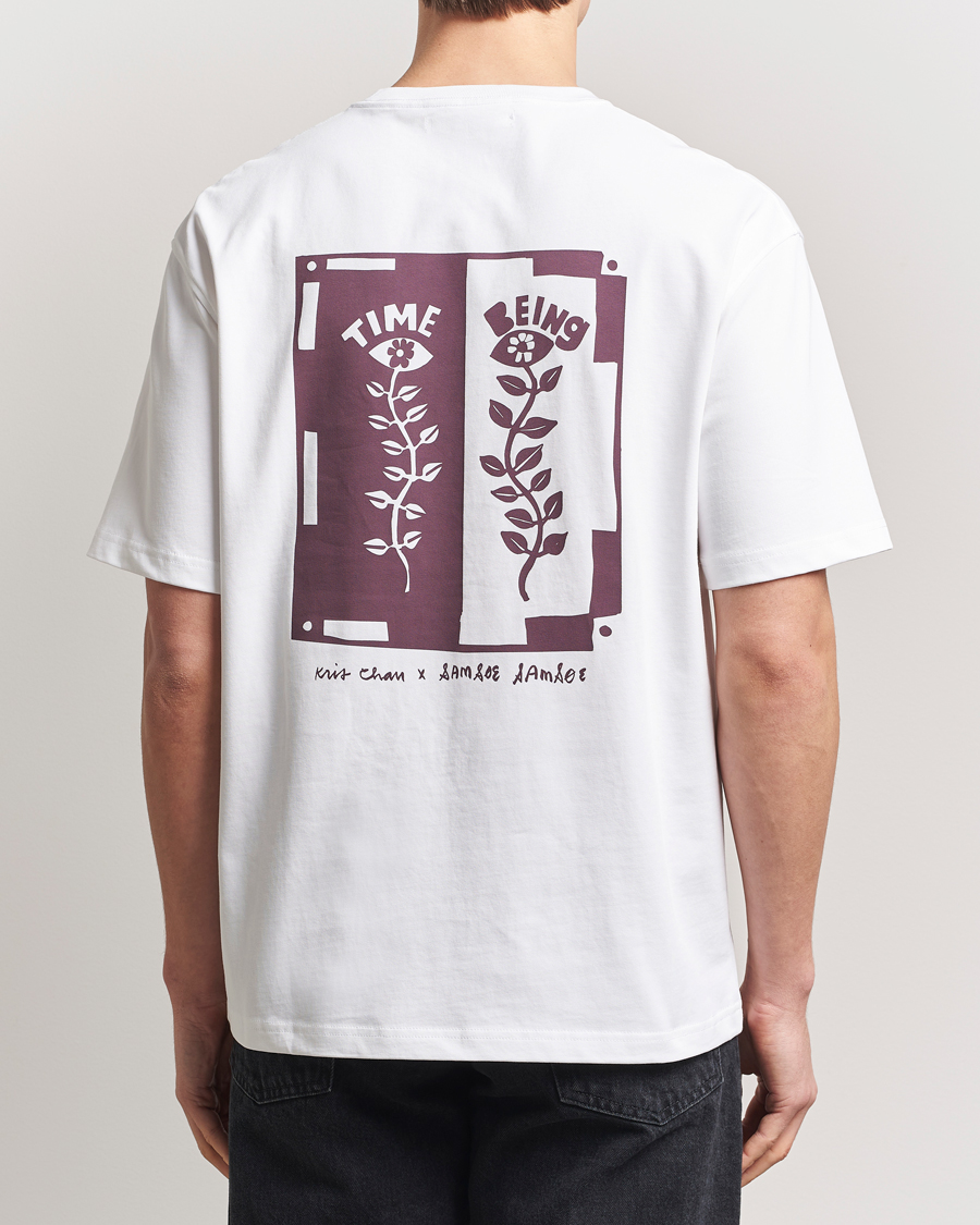 Herr | T-Shirts | Samsøe Samsøe | Time Printed Crew Neck T-Shirt White