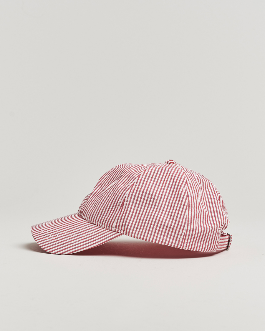 Herr | Hattar & kepsar | GANT | Striped Seersucker Cap Ruby Red