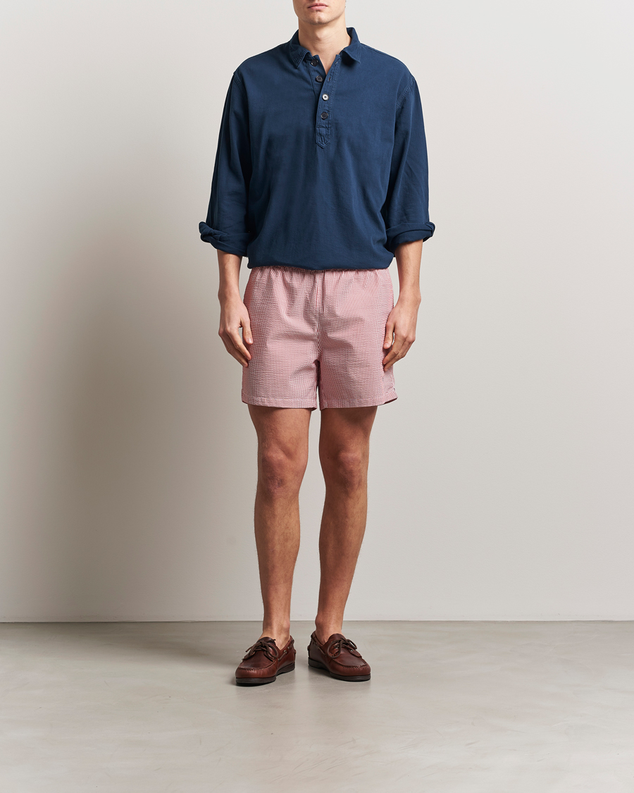 Herr | Badbyxor | GANT | Seersucker Swimshorts Ruby Red