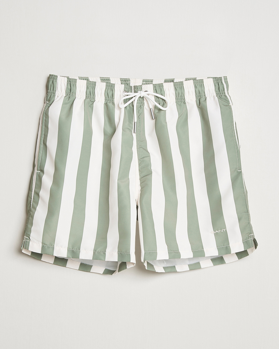 Herr | Badbyxor | GANT | Blockstriped Swimshorts Kalamata Green