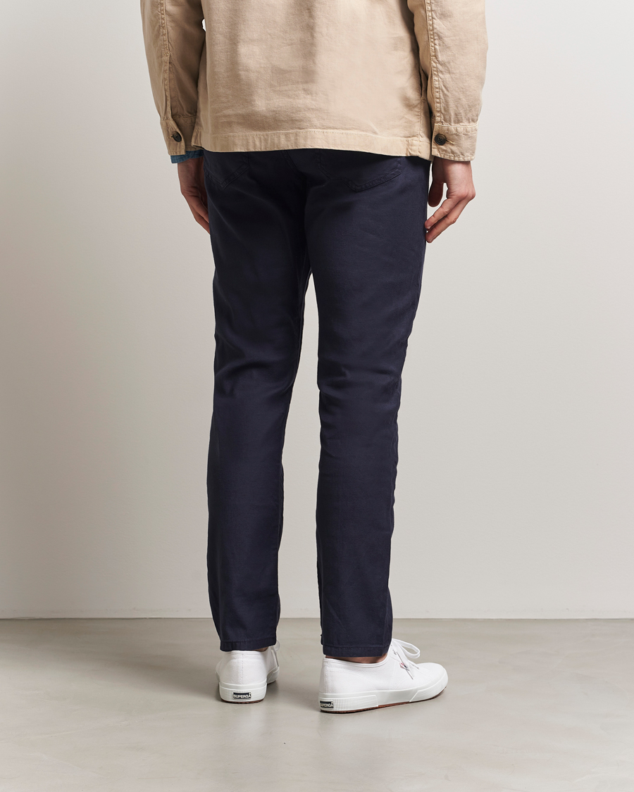Herr | Byxor | GANT | Regular Cotton/Linen 5-Pocket Pants Evening Blue