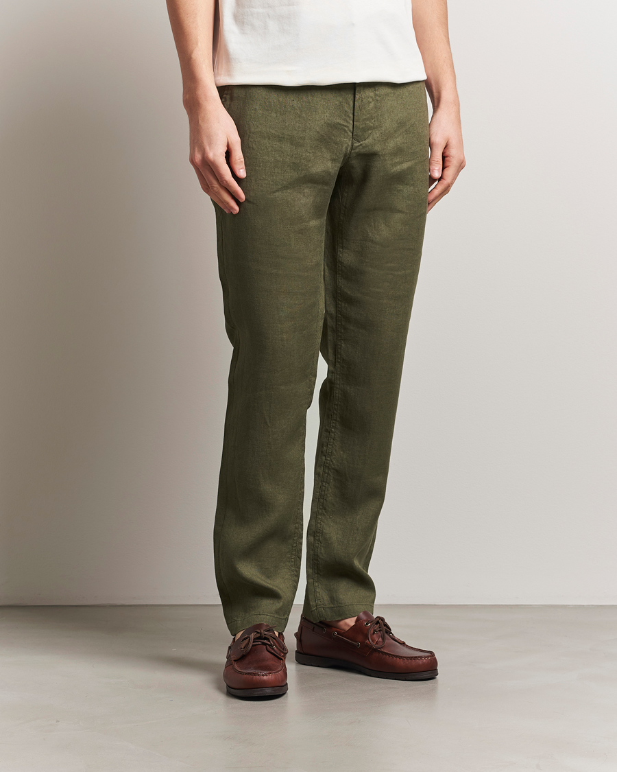 Herr | Byxor | Gant | Relaxed Linen Drawstring Pants Juniper Green