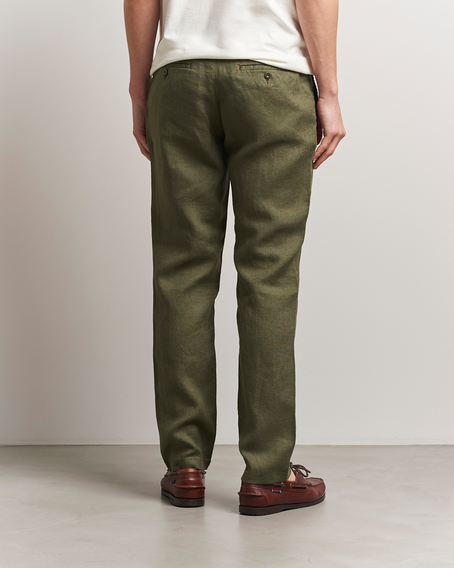 Herr | Byxor | Gant | Relaxed Linen Drawstring Pants Juniper Green