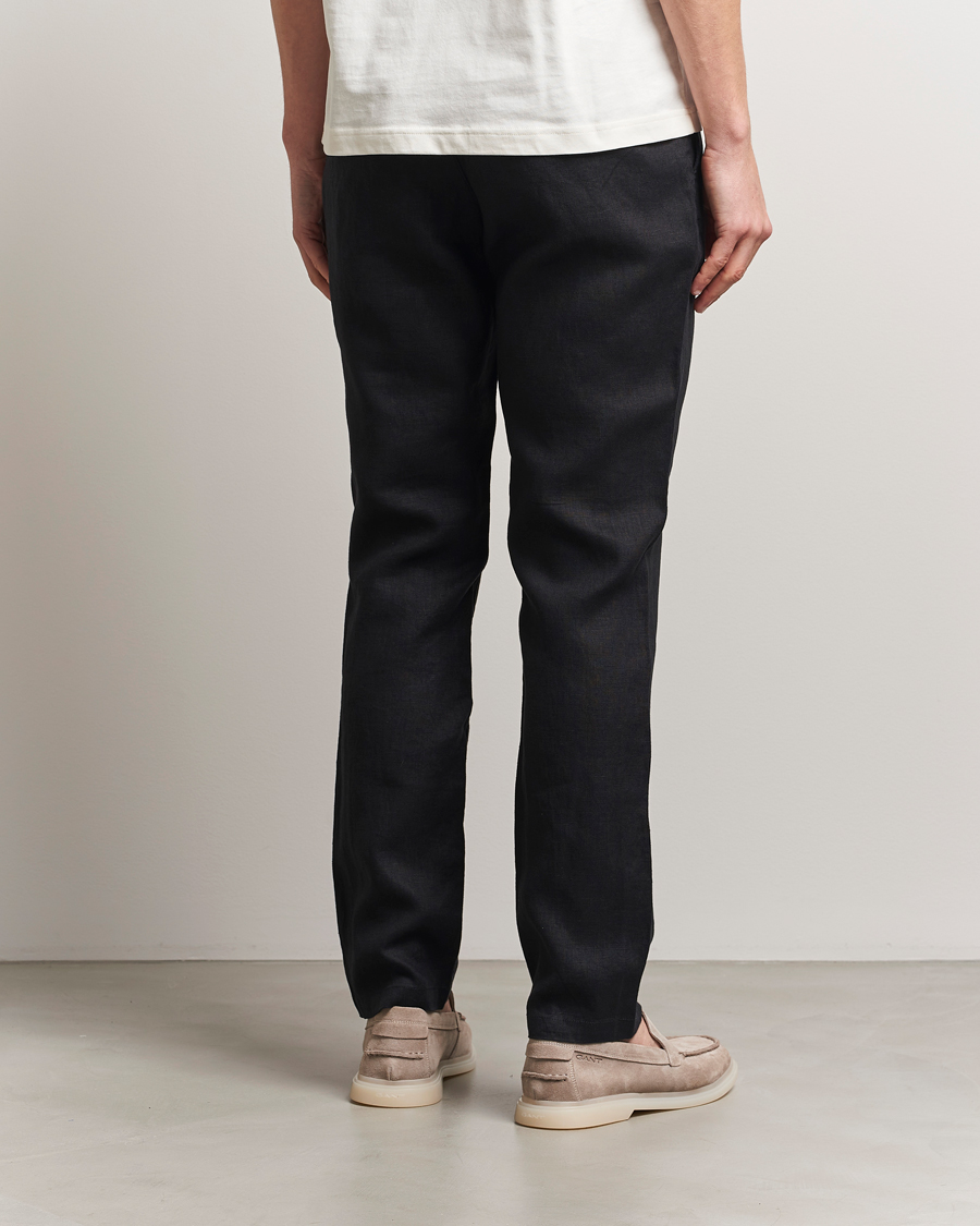 Herr | Byxor | GANT | Relaxed Linen Drawstring Pants Black